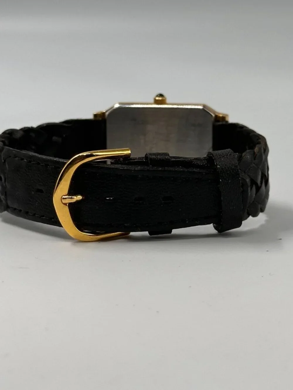 Vintage Pulsar Men Watch Gold Tone Black Dial APS Logo Leather Band New Battery